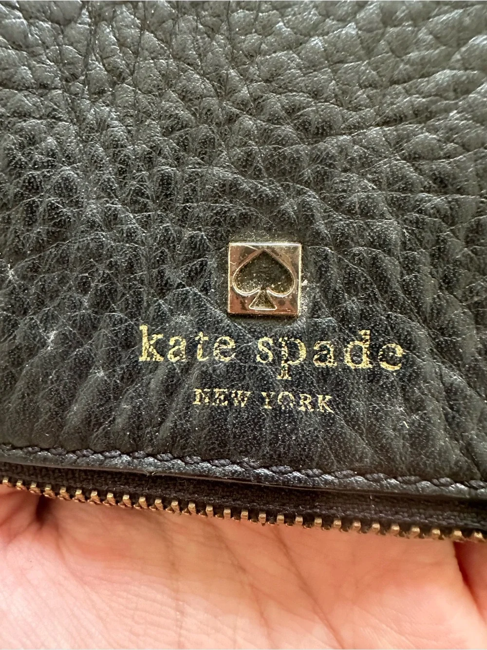 Kate Spade Cobble Hill Little Minka Black Pebbled Leather Zip Flap Bag
